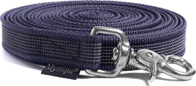 Produktbild von Mystique® Gummierte Schleppleine 20mm mit HS rostfreiem Scherenkarabinerhaken royal blau 20m