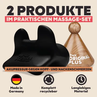 Image de Ensemble de massage pour le dos, la tête et le cou, comprenant 2 outils pour les points de tension, pour l'acupression