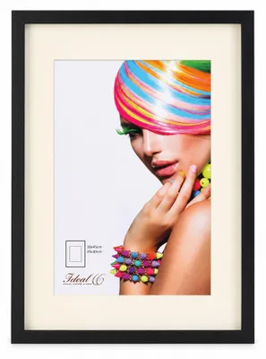 Produktbild von 3D Objektrahmen Bilderrahmen mit Passepartout & gehärtetem Glas Holz MDF Rahmen Foto Poster - Farbe: Schwarz | Format: 30x45