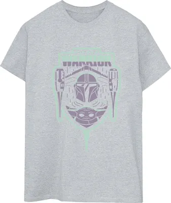 Produktbild von Star Wars - "The Mandalorian Fierce Warrior" T-Shirt für Damen BI45965 (XXL) (Grau)