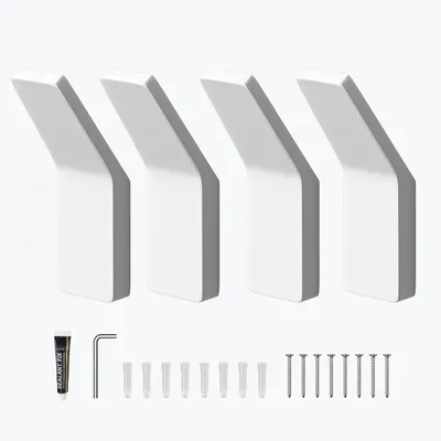 Produktbild von doporro 4 Stück Garderobenhaken Zinklegierung, Kleiderhaken Wand, selbstklebend Wandhaken für Jacken, Handtücher, Weiß Stalo-13