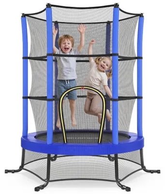 Immagine prodotto di Trampolino per bambini, diametro 174 cm, con rete di sicurezza | Blu | 174x174x189 cm
