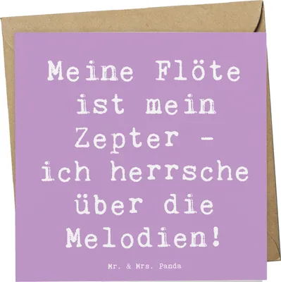 Produktbild von Mr. & Mrs. Panda Klappkarte Spruch Flötenzauber - Lavendeltraum - Geschenk, Windinstrument, Glückwunschkarte, Musiker, Grußkarte, Melodie, Lernen, faltkarte, Flötist