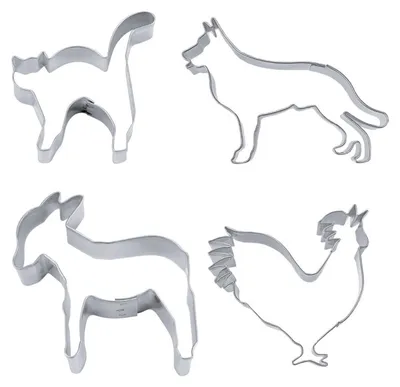 Backformen, Silber, 8-9,5 cm, 4-teilig, Edelstahl