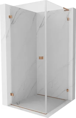 Immagine prodotto di Mexen Lunar-B L cabina doccia a battente sinistra 80 x 80 cm, trasparente, rame spazzolato - 832L-080-080-65-00-L
