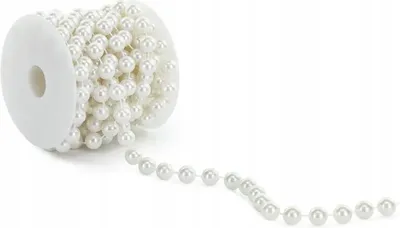 Immagine prodotto di Collana di perle PERLE Bobina di perle bianche Perla decorativa COMUNIONE 5 m