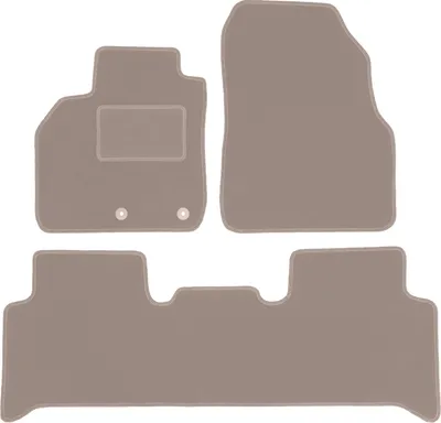Zdjęcie produktu dla Welurowe dywaniki samochodowe do Renault Grand Scenic II minivan (2003-2009) - beżowe dywaniki podłogowe LUX komplet (3 szt.)