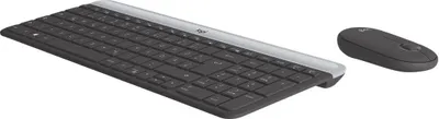 Produktbild von Logitech Slim MK470, Volle Größe (100%), Kabellos, RF Wireless, QWERTZ, Graphit, Maus enthalten