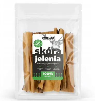 Produktbild von Uniszki Hirschhaut, natürlich getrockneter Hundesnack, 100 g