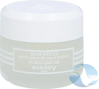 A white jar of Sisley eye and lip contour balm on a white background.