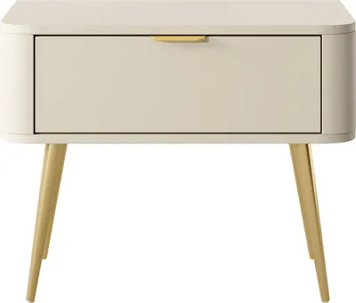 Obrázok produktu pre Selsey OVAL - Nočný stolík so zásuvkou, béžový, 63 cm