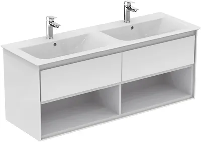 Produktbild von Ideal Standard Möbeldoppelwaschtisch-Unterschrank CONNECT AIR 1200 x 440 x 517 mm weiß glänzend / weiß matt