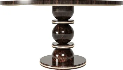 Produktbild von Casa Padrino Luxus Esstisch Dunkelbraun / Messing Ø 150 x H. 76 cm - Runder Massivholz Esszimmertisch - Esszimmer Möbel - Luxus Möbel