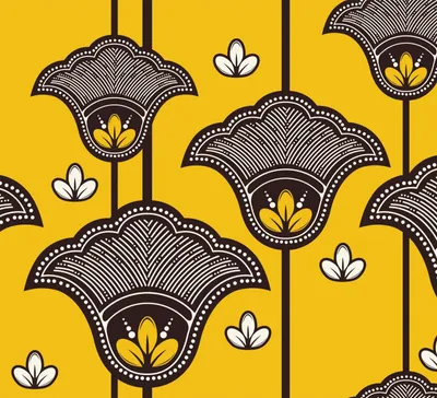 Image de OUTDOOR DÉCORDS OXFORD - motif fleurs brunes sur jaune I DR231