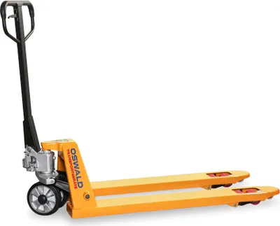 A pallet jack is shown against a white background.