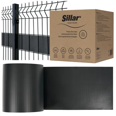 Obrázok produktu pre Sillar ochranný pás 19 cm x 35 m – tmavošedý PVC 450 g/m² pre plot z dvojitých tyčí