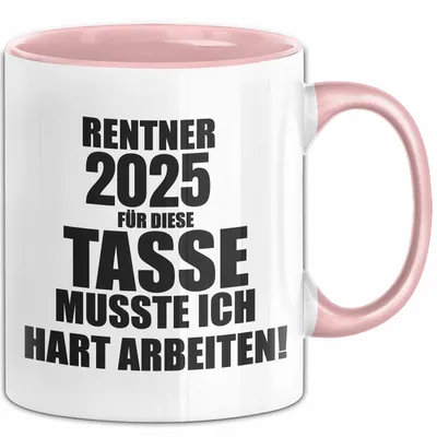 Produktbild von Trendation - Rente Tasse 2022 Spruch Ruhestand Rentner Geschenk Rentnerin Kaffeetasse Renteneintritt (Rosa)
