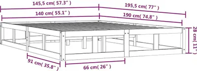 Produktbild von vidaXL Massivholzbett 140x190 cm