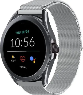 Produktbild von Strap-it Milanese - Kompatibel mit Fossil Gen 5Armband 44mm Fossil uhrenarmband Fossil ersatzarmband Edelstahl für Smartwatch 22mm Armband Silber 22mm