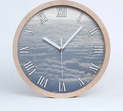 Produktbild von Holzuhr 20fi cm wanduhr - weiße Spitzen - Flug über den Wolken