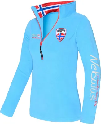 Produktbild von Nebulus Fleecepullover SKANDINAVIA Damen, warmer Fleecepullover, Pulli aus Fleece mit Half Zip Reißverschluss, P4671 - Damen, malibublau, S/36