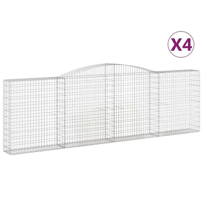 Produktbild von Gabionen mit Hochbogen 4 Stk. 400x30x120/140cm Verzinktes Eisen