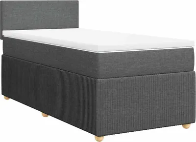 Immagine prodotto di vidaXL Letto a molle con materasso grigio scuro 90x190 cm in tessuto