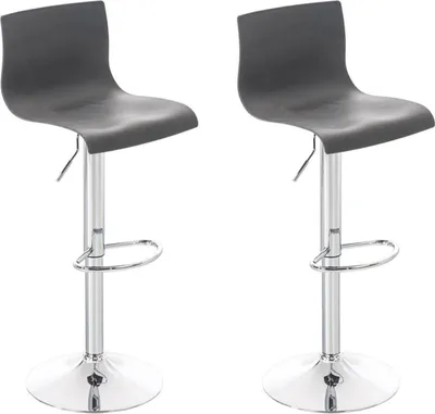 Produktbild von CLP 2er Set Barhocker Hover Kunststoff höhenverstellbar und drehbar grau