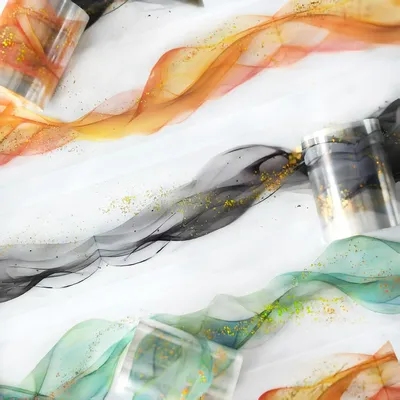 Image de Autocollants pour scrapbooking, 3 rouleaux de ruban adhésif PET washi, accessoires pour scrapbooking, effet "or liquide", thème spécifique, autocollants esthétiques, décoratifs pour Bullet Journal