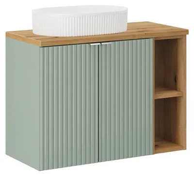 Produktbild von Waschtisch 80.4cm Jade, Grün und Holzoptik