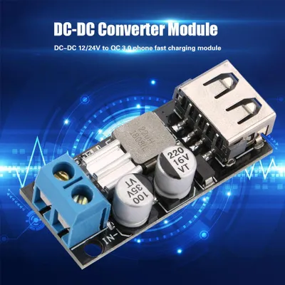 Obrázok produktu pre DC-DC napäťový napájací modul Buck 12V 24V 6V-32V na 5V QC3.0 USB rýchle nabíjanie