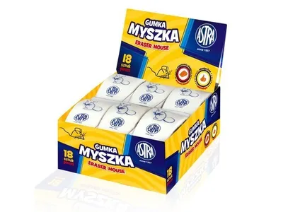 Obrázok produktu pre Gumka myszka Astra - Display 18 sztuk