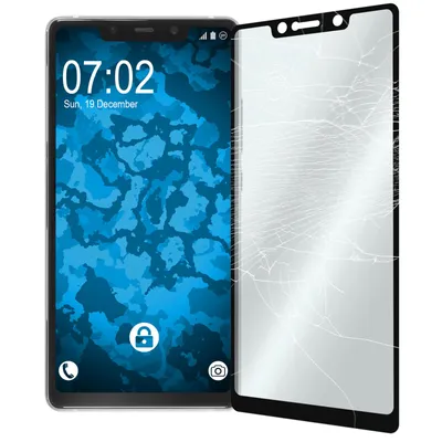 Produktbild von 1er-Pack PhoneNatic Glas-Folie klar full-screen schwarz kompatibel mit Xiaomi Mi 8 SE - Panzerglas für Mi 8 SE