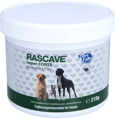 Produktbild von NutriLabs Rascave hepar forte 90 Kautabletten | Leberfunktion bei Hunden
