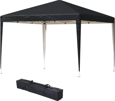 Immagine prodotto di Gazebo circa 3x3m, padiglione pieghevole pieghevole idrorepellente, stabile, resistente all'inverno, protezione UV, tenda per feste pieghevole, tenda da giardino con borsa, padiglione da giardino per campeggio, giardino, nero
