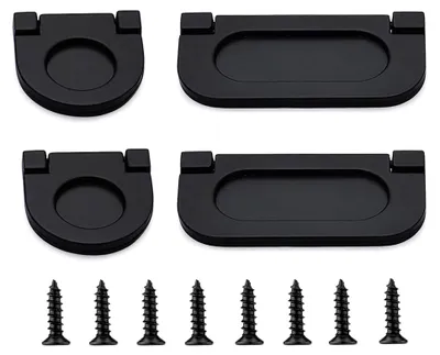 Produktbild von 4 Stück Unsichtbare Griffe für Flachmöbel in Schwarz (35mm & 75mm)