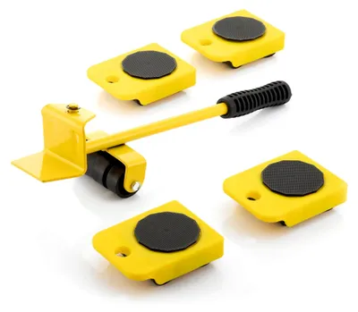 Produktbild von Hebe- und Transportwerkzeug HeavEasy, 5 Stück, Vielseitig und Ergonomisch, Bis zu 200 kg, Leicht und Robust, Gelb, Schwarz, Eisen