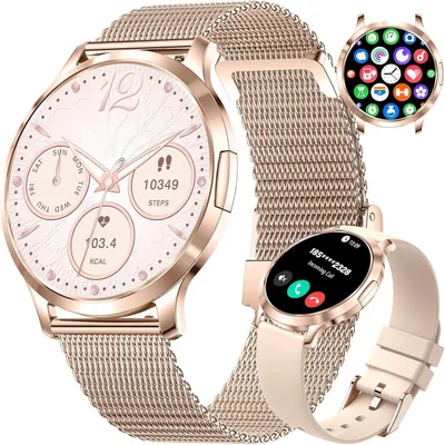 Produktbild von Elegante Damen-Smartwatch,  kompatibel mit iOS und Android, , Fitness-Tracker, Zyklus- und Gesundheitsüberwachung, über 100 Sportmodi