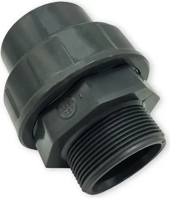 Produktbild von PVC Verschraubung | Ø 63 mm I Klebemuffe 2" | AG | PN16 | Grau