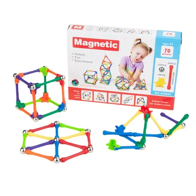 Zdjęcie produktu dla Tg59932 Klocki Magnetyczne Konstrukcyjne Edukacyjne 70 El. Układanka