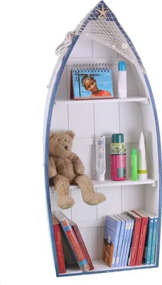 Produktbild von Bootsregal 010, Stand- oder Hängeregal Maritim 101 x 45 x 15 cm, Shabby Look