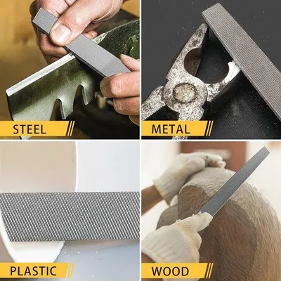 Produktbild von Famanu Flache Metallfeile 8 Zoll - Hochwertige Kohlenstoffstahlwerkzeugfeile