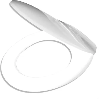 A white toilet seat and lid are shown against a white background.