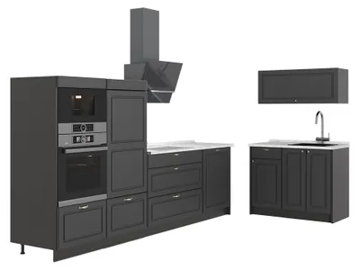 Zdjęcie produktu dla Kuchnia Vicco Fame-Line Anthrazit Gold rustykalny/Antracyt 380 cm, BP Marmur, Model 64050