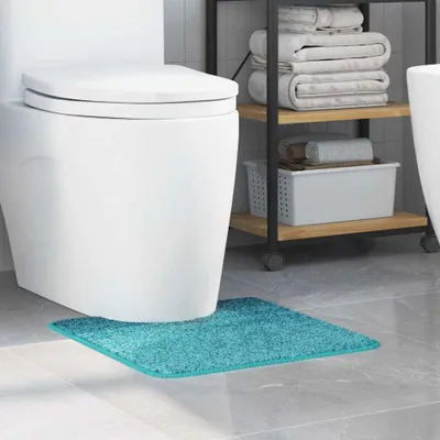 Produktbild von PUEAZU Rutschfeste Badematte mit Toilettenausschnitt Türkis 50 x 50 cm - Badematten &8510