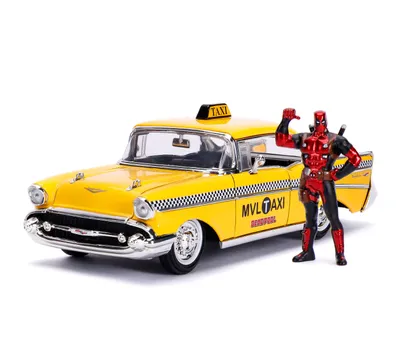 Produktbild von Jada Toys Deadpool Diecast Modell 1/24 Taxi mit Deadpool Figur JADA30290