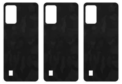 Produktbild von apgo Rückseite Schutzfolie, Skin, kompatibel mit ZTE Blade A52 Lite, Hinten Displayschutzfolie aus Vinylfolie, kratzfest, einfache Montage - Schwarzes Tarnmuster