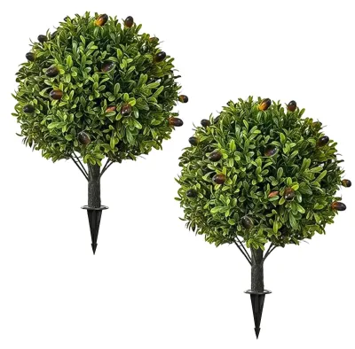 Image de Lot de 2 plantes artificielles avec tige de support, 60 cm