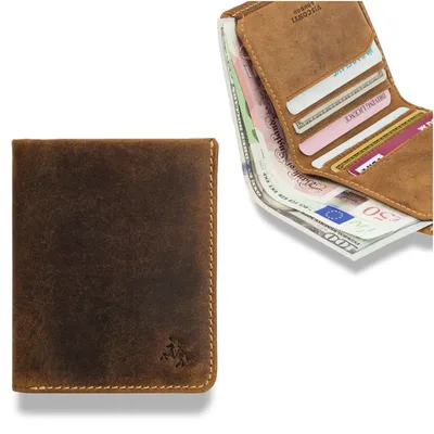 Obrázok produktu pre Pánska peňaženka Visconti z prírodnej kože, hnedá, s technológiou RFID, rozmer 10,4 x 8,2 cm