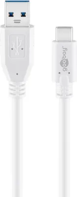 Image de 200x Goobay 67185 Câble USB-C™ vers USB A 3.0, blanc, 0.5 m - USB 3.0 mâle (type A) > USB-C™ mâle